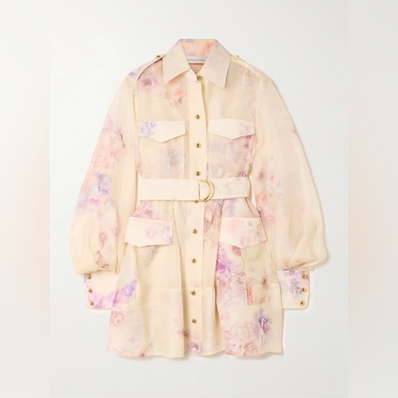 Zimmermann Hypnotic belted floral-print linen and silk-blend mini dress - Picture 3 of 12